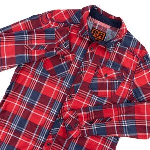 Rock Revival Rockabilly Button Shirt Plaid Men's S